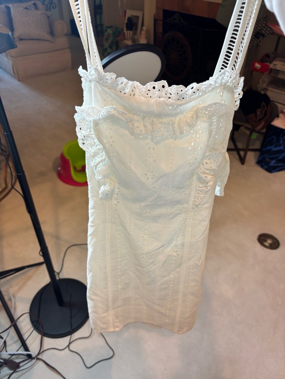 Finders Keepers white Eyelet Lace Mini Dress